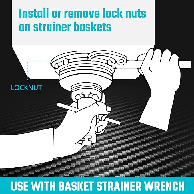DURATECH Sink Strainer Lock Nut Wrench, Adjustable up to 4-3⁄4" Capacity