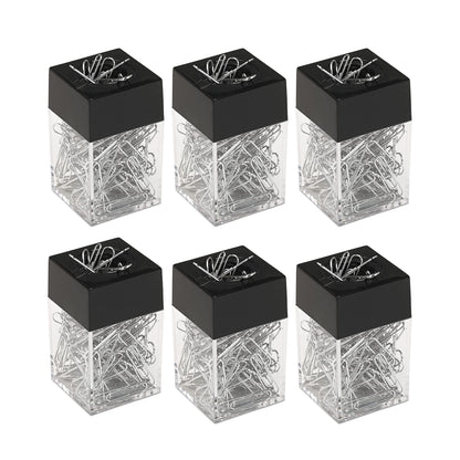 Paper Clip Dispenser, Magnetic Paper Clip Holder – Compact Size fits Perfectly on Your Desk or Table – Great for School, Office - 6 Pack