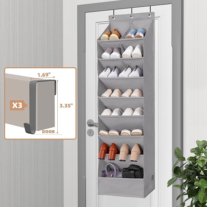 STORAGE MANIAC Over the Door Shoe Organizer Heavy-Duty Large Deep Pocket