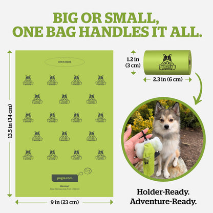 Pogi’s Dog Poo Bags – 750 Bags (50 Rolls) with 2 Dispensers – Biodegradable, Leak-Proof, Extra Strong