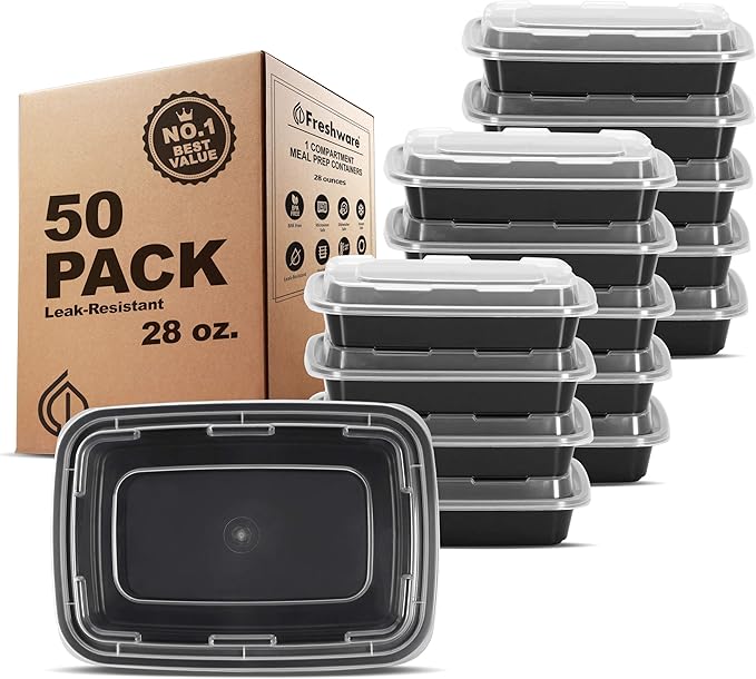 Freshware Meal Prep Containers 1 Compartment Food Storage Containers