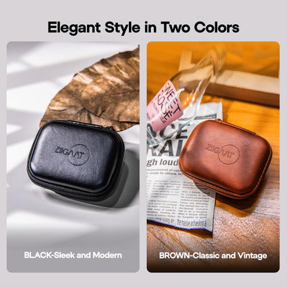Linsoul ZiiGaat PELLEPOD Leather Earbud Case, Waterproof IEM Storage Box, Hard Carrying Bag, Protective Storage Box, Fit for Earphone ZS10 Pro, Zero: 2, EM6L, EW300, SuperMix 4, Orchestra Lite (Brown)
