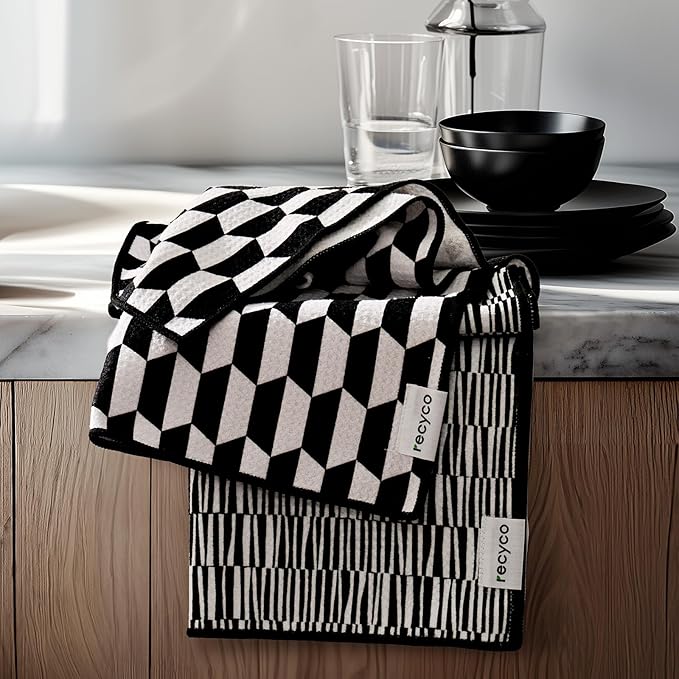 RECYCO Waffle Kitchen Towel Set of 2