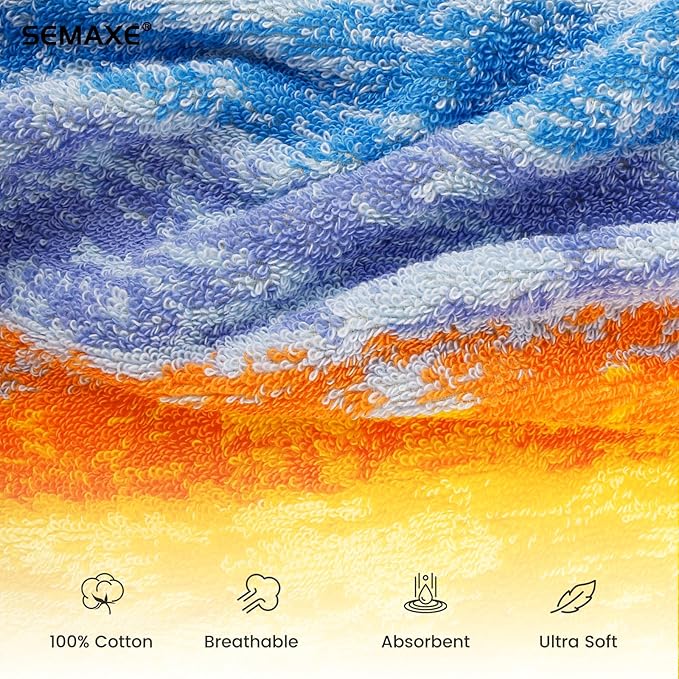SEMAXE Hand Towels for Bathroom, 100% Cotton Towels