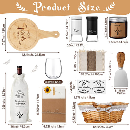 LemonRoad 17 Pcs House Warming Gifts New Home Housewarming Gift Baskets for Christmas Home Buyers Xmas Kitchen Favors House Agents Closing Favors for Women Men Couples Newlywed Friends