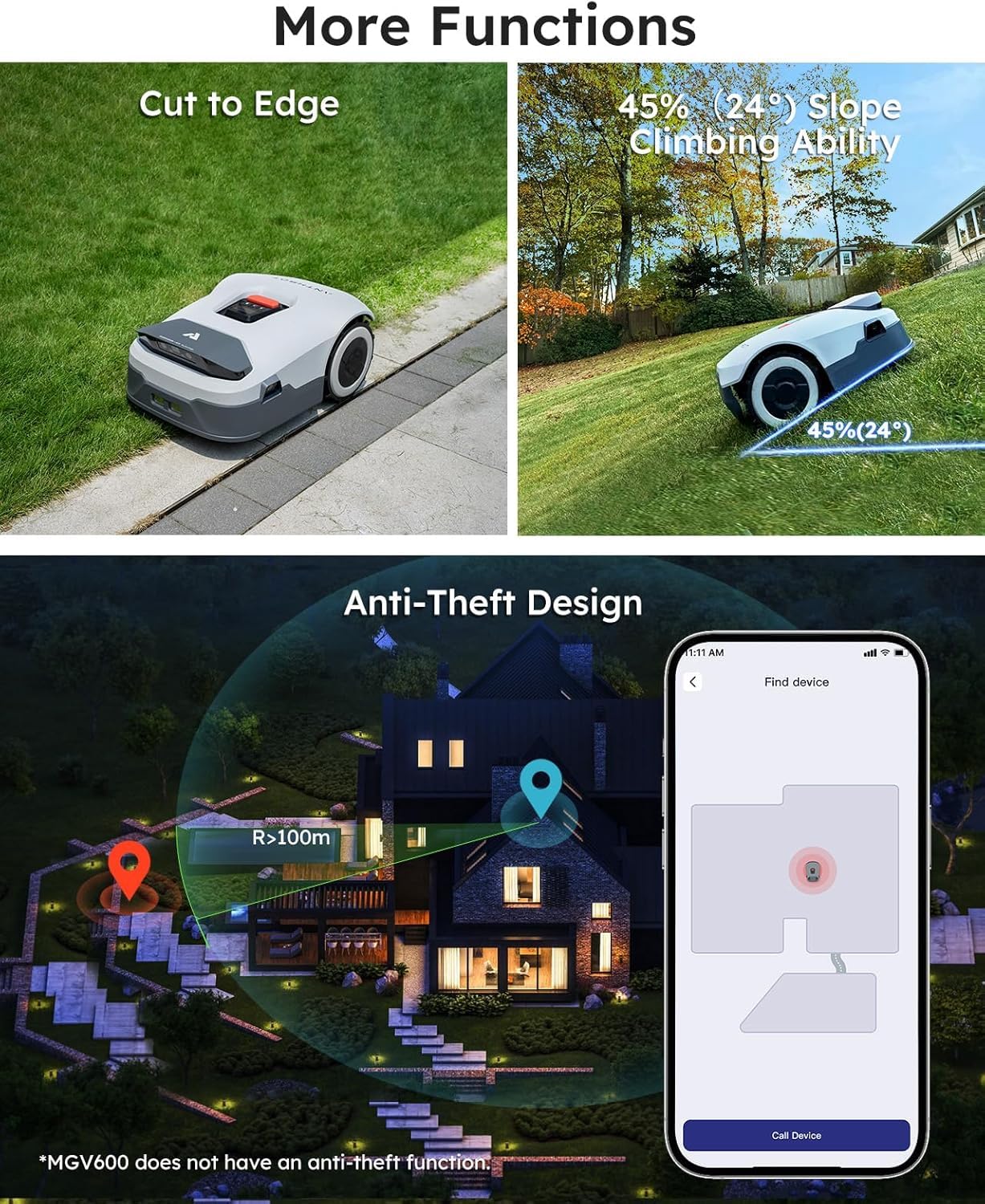 ANTHBOT Robot Lawn Mower Full Band RTK+4-Eye Vision with 4G Robotic Lawnmower, Automatic Mapping, 20 Multi-Zone Management, Accurate Obstacle Avoidance, Intelligent Path Planning, 0.22 Acre