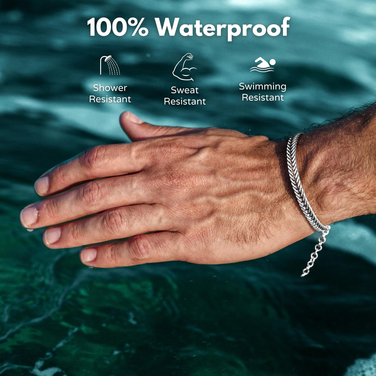 Galis Chain Bracelets For Men - Premium Stainless Steel Mens Bracelet, Silver Plated Non Tarnish Bracelet - This Snake Chain, Stylish Gifts For Him 7"