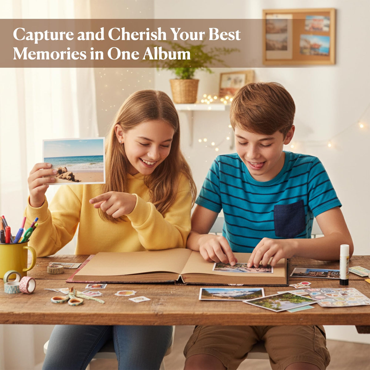 Adventure Scrapbook, Adventure Book & Memory Book for Travel Moments, DIY Photo Album with Stickers and Pens, Romantic Gift Idea for Couples, Anniversary Present, Vacation Keepsake, Journey Lovers
