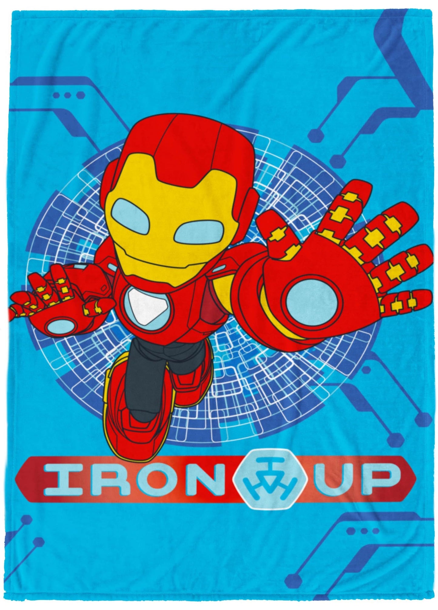 Jay Franco Kids Plush Throw Blanket – Soft & Cozy Fleece Throw for Bedroom & Couch Décor, Official Licensed Product, Blue - Iron Man & Friends, 60x90 - Large Blanket