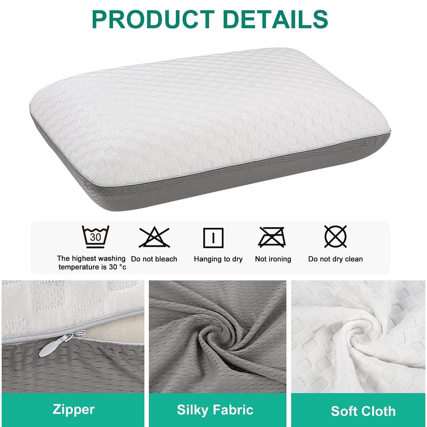 Fityou Memory Foam Pillow for Side, Stomach and Back Sleepers, Ergonomic Neck Pillow for Deep Sleep, with Cooling, Washable Case