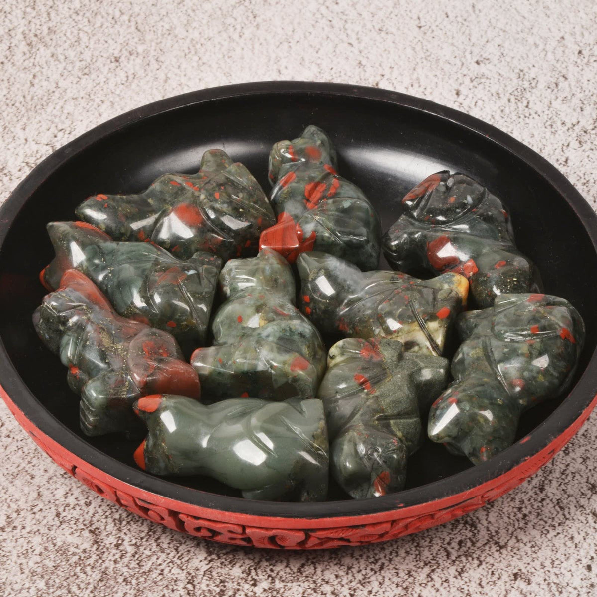 Justinstones African Bloodstone Cat Guardian Statue Home Decor Reiki Chakra Healing Crystal Desk Gemstone Decoration Stone Crafts Gemstone Collectible Gift 2 inch