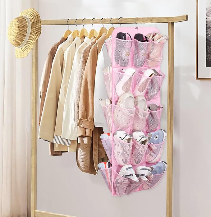 MISSLO 30 Large Pockets Dual Sided Hanging Shoe Organizer