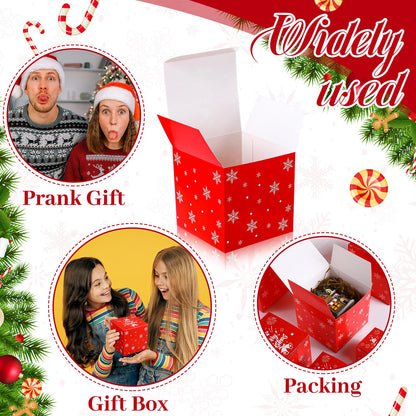 TecUnite 12 Pcs Christmas Prank Gift Box Nesting Gift Boxes Funny Prank Boxes for Xmas Birthday Wrapping, 1.9-6.3 Inch(Merry Christmas)