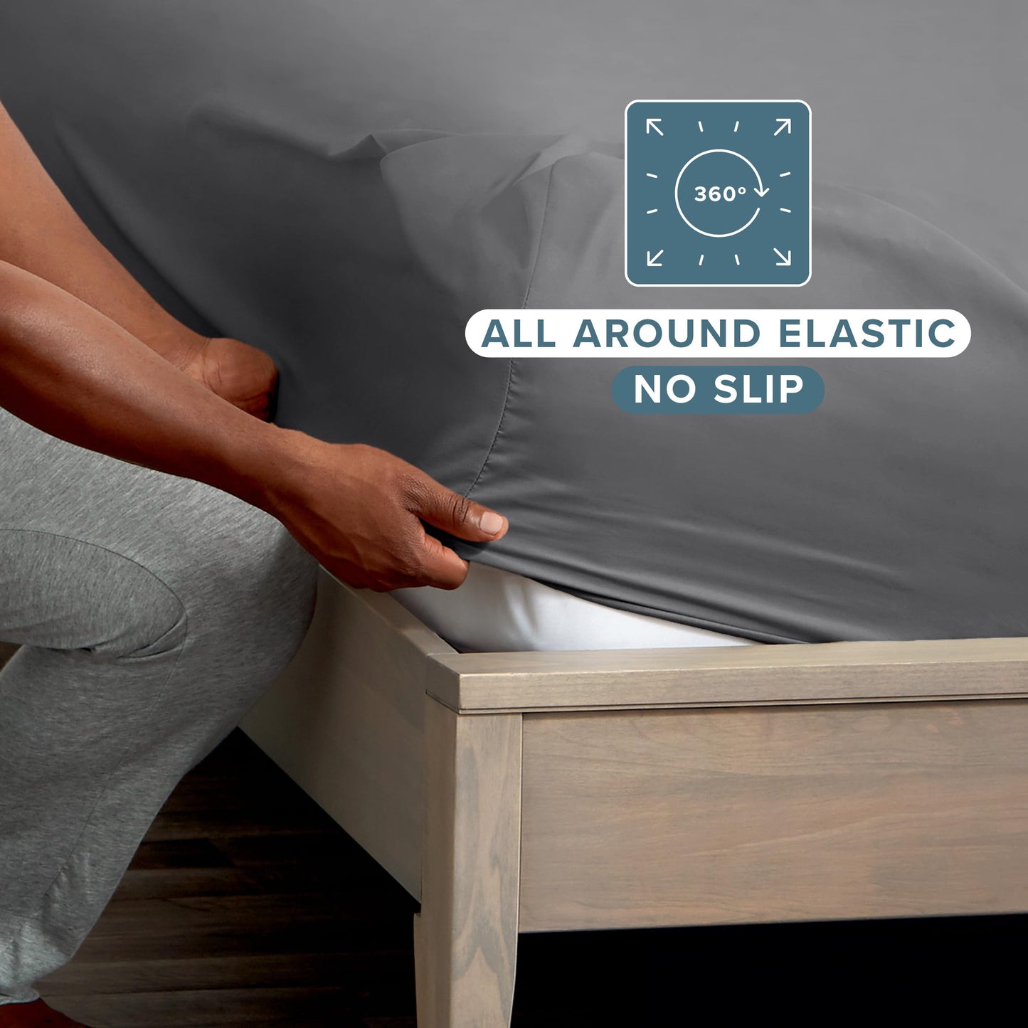 Bare Home 2-Pack Fitted Bottom Sheets Twin XL - Premium 1800 Ultra-Soft Wrinkle Resistant Microfiber - Deep Pocket (Twin XL, Grey)