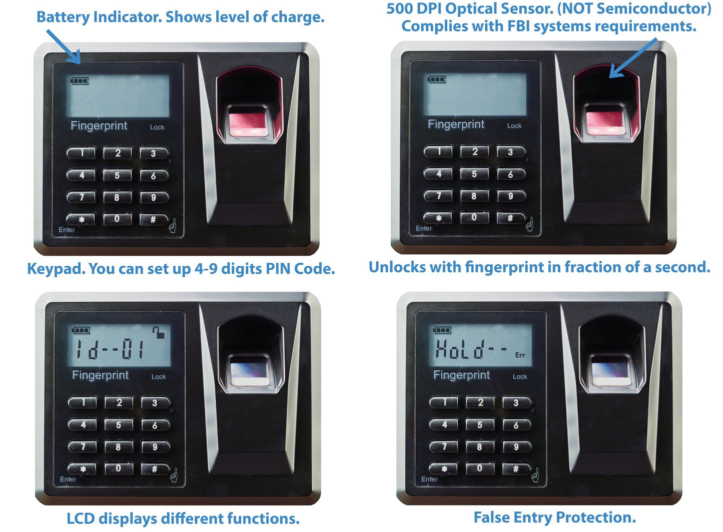 Viking Security Safe VS-12BL Heavy Duty Biometric Fingerprint Wall Pistol Gun Safe