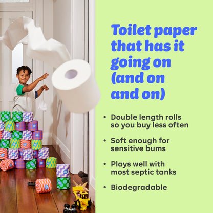 Who Gives A Crap – 100% Recycled, Twice as Long, Sustainable Toilet Roll, Box of 48 (3-Ply, 400 Sheets) - Soft, Strong, Sustainable