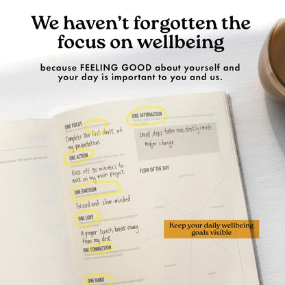 Daily Focus Planner: 90-Day Undated Goal Journal, Vision Mapping, Mindfulness, Monthly, Weekly, Daily Goal Setting, Gratitude, Habit Tracking, Gift for Professionals, Neurodivergent Adults, Productivity, A5, Black
