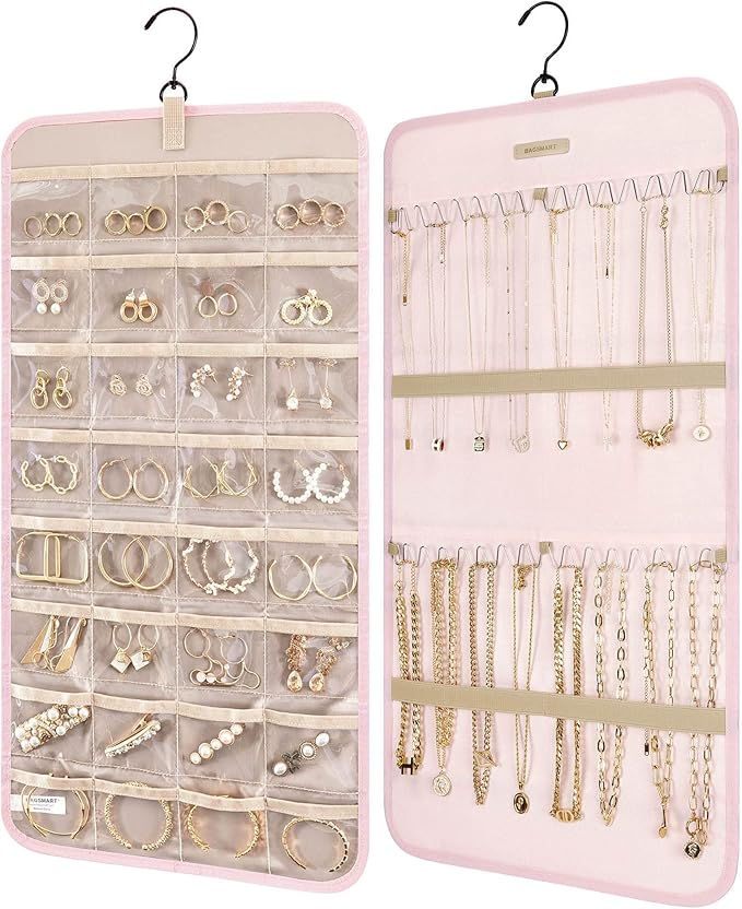 BAGSMART Hanging Jewelry Organizer Storage Roll