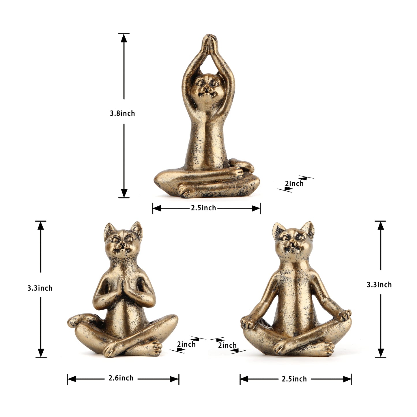 Smadeer Yoga Cat Statues for Home Decor Accents,Yoga Pose Figurine for Zen Spiritual Bedroom Living Room Office Table Desk Modern Boho Decoration,Meditation Shelf Decor Accents Antique Bronze Gift