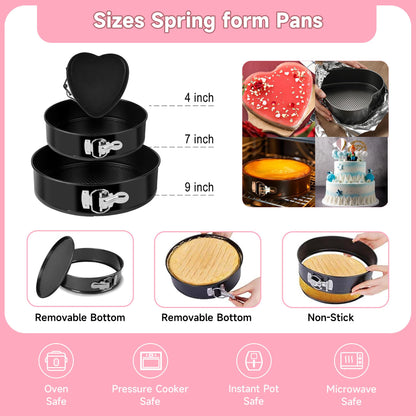 Cake Decorating Kit - Cake Turntable for Decorating with Baking Springform Pans, Cake Leveler, Numbered Piping Tips, 2 Spatulas, Baking Supplies Tools