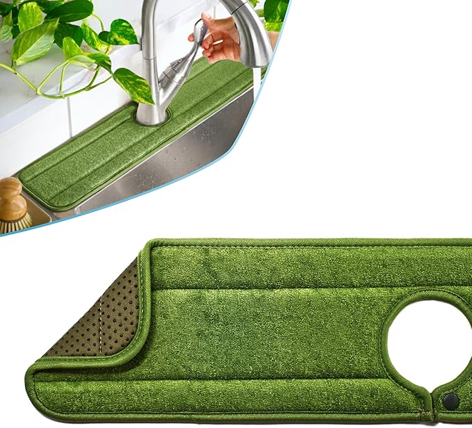 Ternal Original SINKMAT 24in XL Faucet Splash Guard Extra Long Microfiber Sink