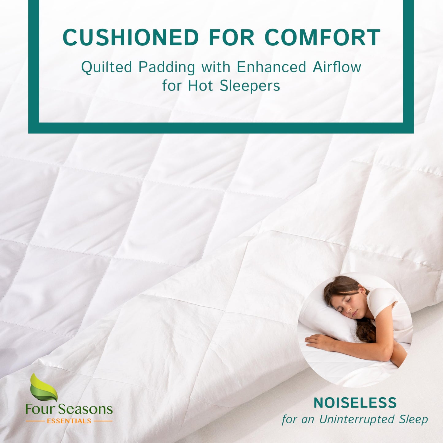 Full Size Quilted Mattress Pad - Fitted Waterproof Mattress Protector, Pillow Top Mattress Topper, Premium Quality Hypoallergenic Mattress Cover