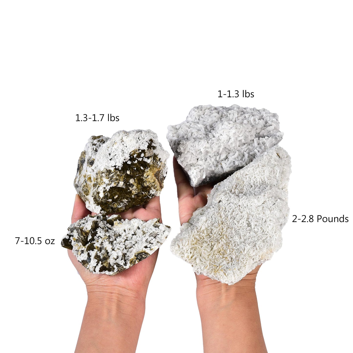 AMOYSTONE Indoor Decorative Stone Ornaments Siderite Large Quartz Ore Specimen Healing Calming Effects for Crystal Healer Lover (Grey-White 1.3-1.7 Pounds with Rack)