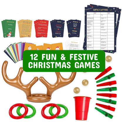 Gutter Games 12 Games of Christmas - Family Game Night Pack for Kids and Teens - Hilarious Christmas Party Games for Adults and Family Party - Complete Entertainment Package - Multicolor