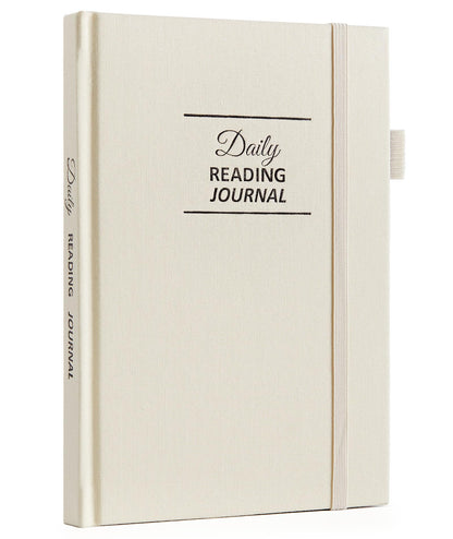 Comkiso Reading Journal for Book Lovers - 75 Book Journal Reading Log for Book Tracking, A5 Linen Book Review Journal with TBR Tracker List, Ratings, Challenges, Prompts, and Index - Beige