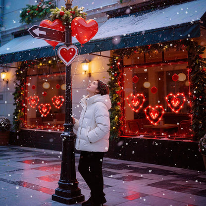 LOLStar Valentines Day Window Lights Decor with Timer, 3 Pack Battery Operated Red Heart-Shaped Window Decorations Silhouette Sucker LED Lamp Slow Fade Mode Romantic Light for 2026 Holiday Indoor Home