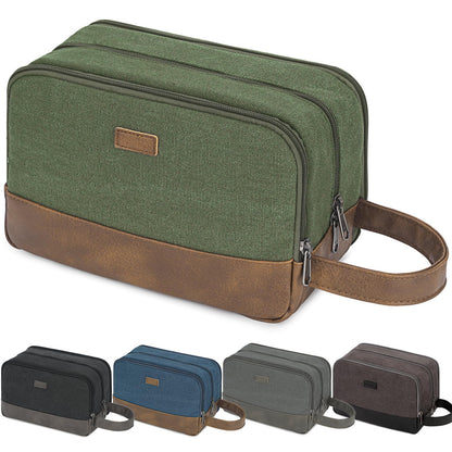 WANDF Travel Toiletry Bag for Men Large Toiletries Shaving Bag Water Resistant Hanging Dopp Kit Travel Accessories Bag for Women Men (Green)