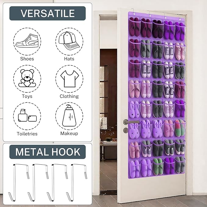 40-Pocket Over the Door Shoe Organizer