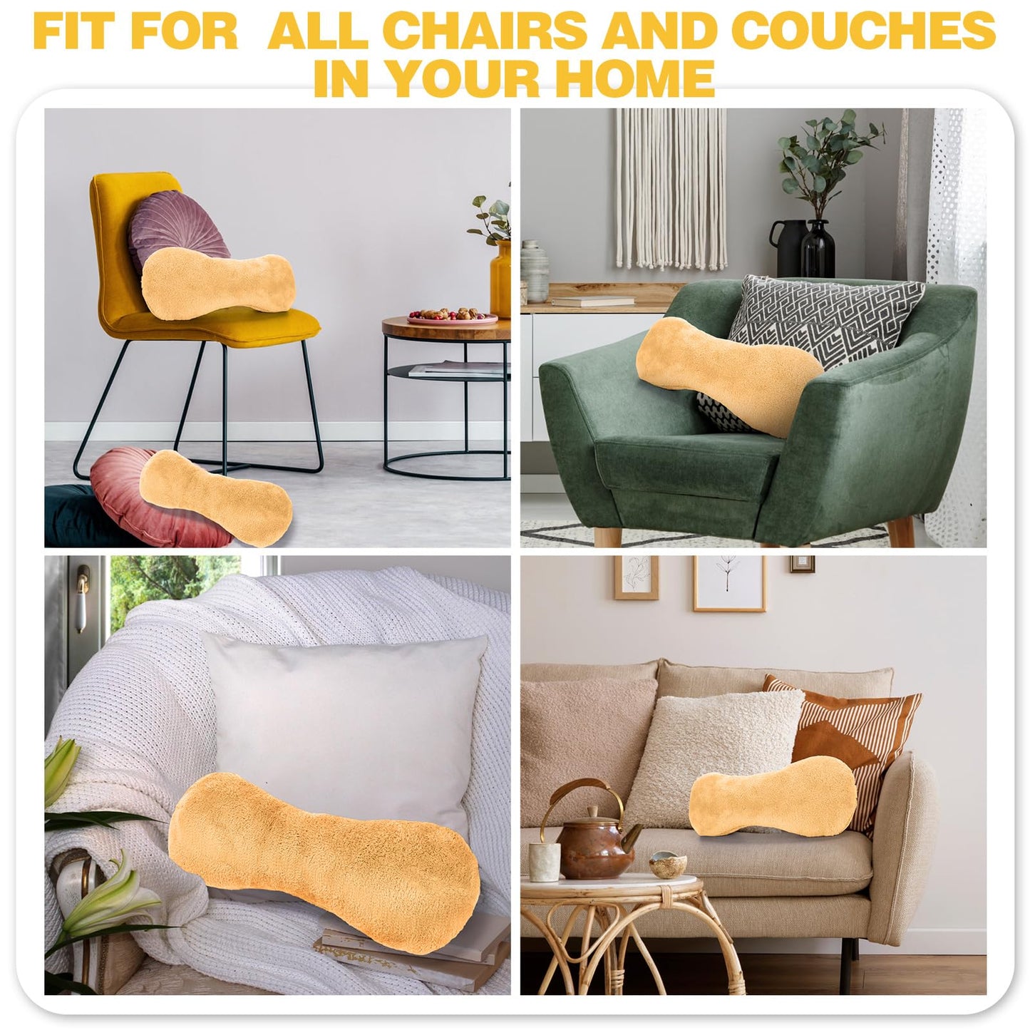 1 Pc Neck Pillow for Recliner Headrest Pillow Bone Shaped Chair Plush with Adjustable Strap Neck Support and Pain Relief Curve Head Cushion for Car Travel Airplane (Grey)