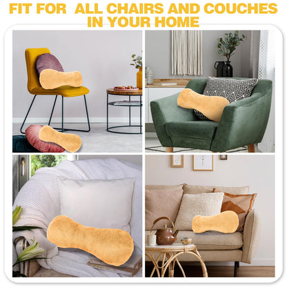 1 Pc Neck Pillow for Recliner Headrest Pillow Bone Shaped Chair Plush with Adjustable Strap Neck Support and Pain Relief Curve Head Cushion for Car Travel Airplane (Grey)