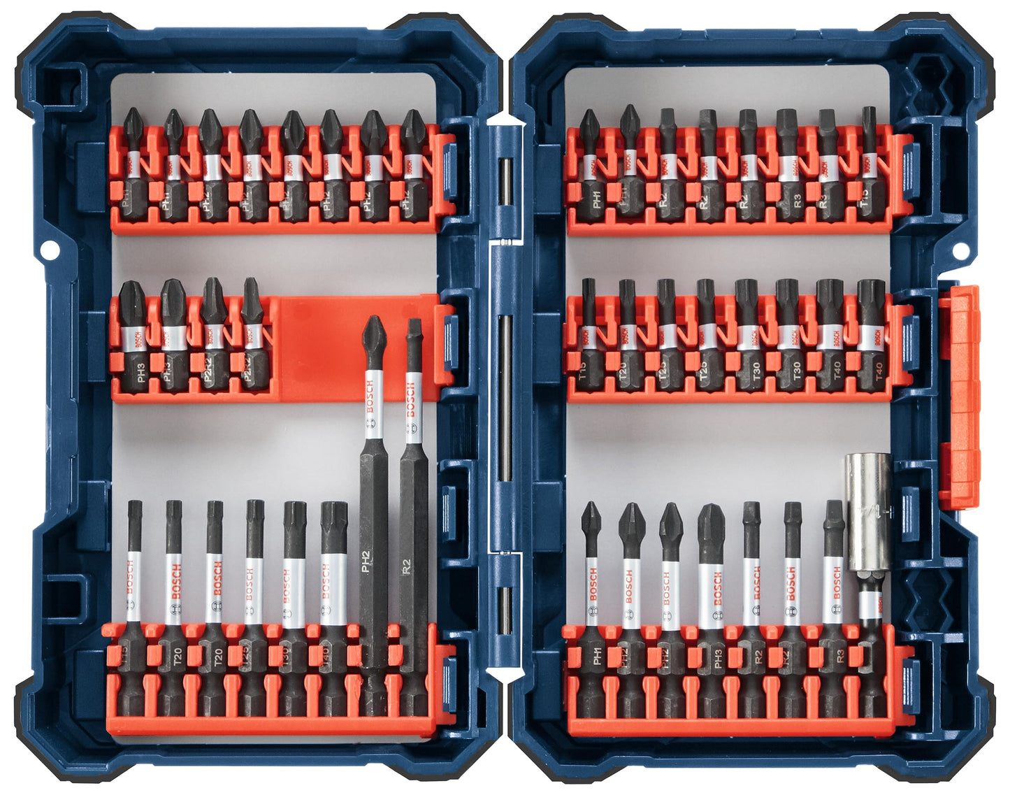 BOSCH 44 Piece Impact Tough Screwdriving Custom Case System Set SDMS44