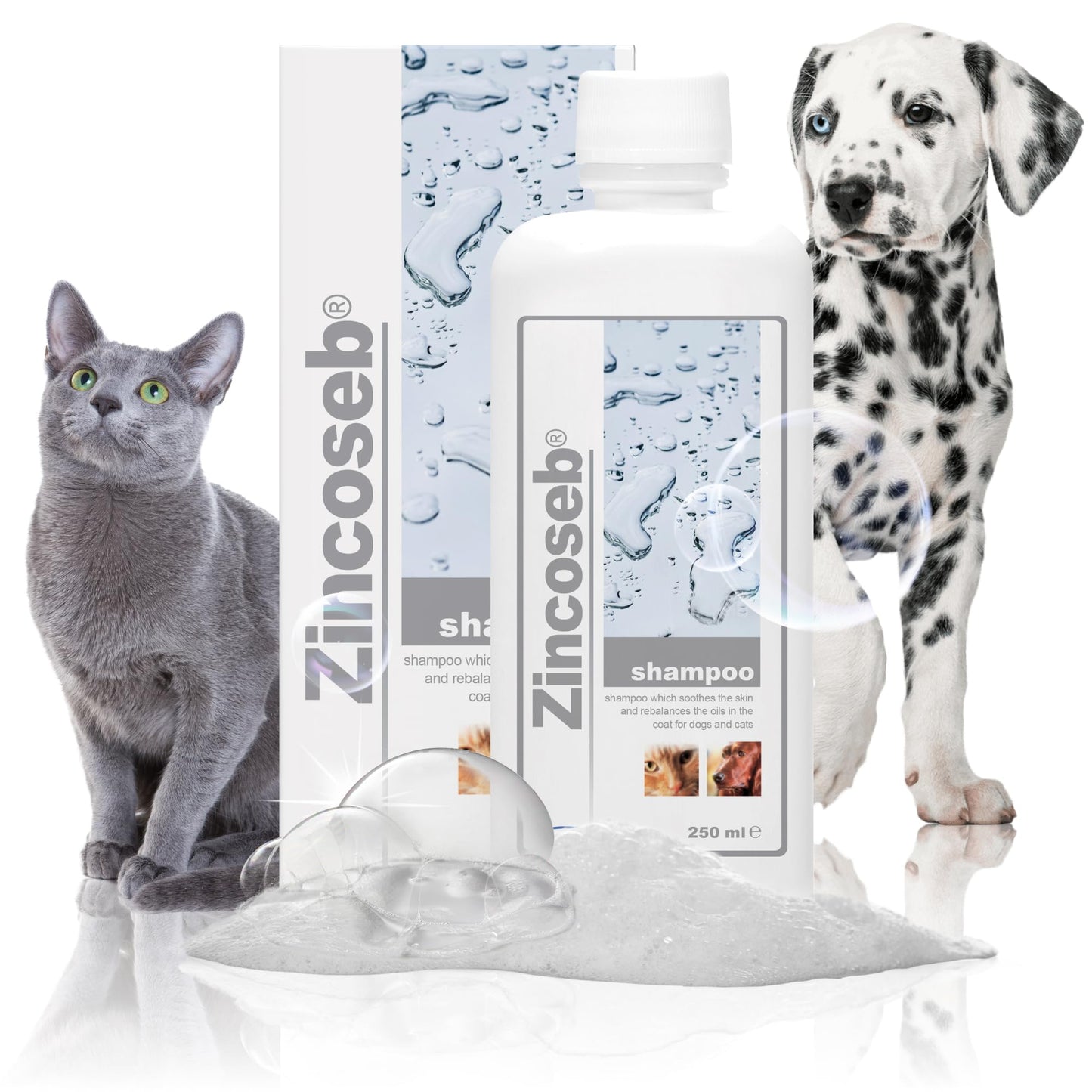 ICF Zincoseb Dog Shampoo for Itchy Skin Relief Anti Itch + Antifungal + Antibacterial for Dogs & Cats Made for Pets with Sensitive Skin 250 ml