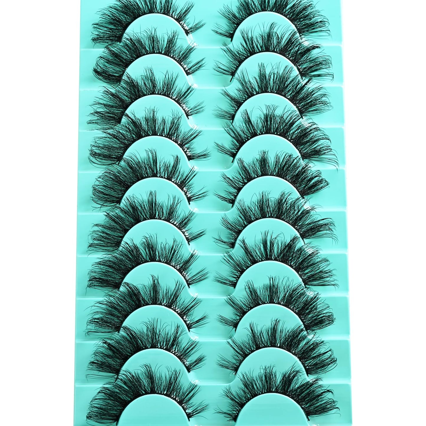 APCYUST Cat Eye Lashes Natural Fox Eyelash Wispy Russian Strip Eyelashes 10 Pairs D Curl Fake Fairy Lash Strips Fluffy Spiky Cateye Lashes Wispies False Eyelash Foxy Look (Fox Eyelashes | 8-16mm)