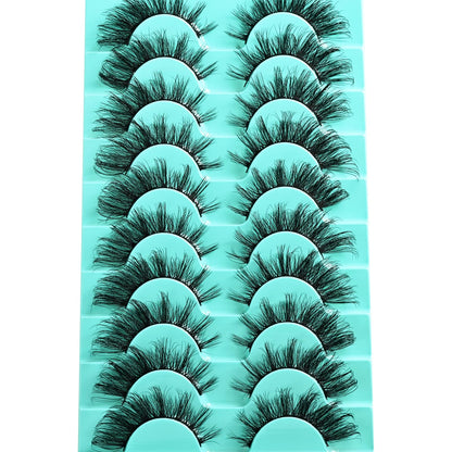 APCYUST Cat Eye Lashes Natural Fox Eyelash Wispy Russian Strip Eyelashes 10 Pairs D Curl Fake Fairy Lash Strips Fluffy Spiky Cateye Lashes Wispies False Eyelash Foxy Look (Fox Eyelashes | 8-16mm)