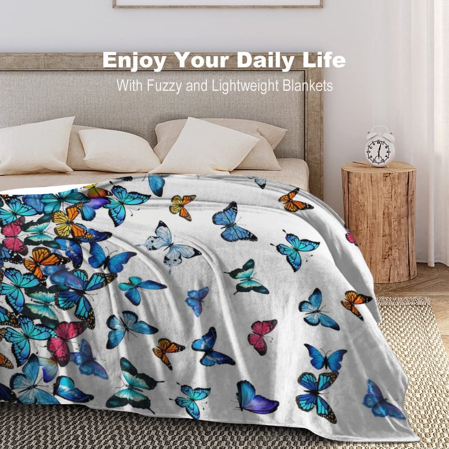 Butterfly Blanket Beautiful Butterfly Throw Blanket Ultra Soft Blankets Lightweight Cozy for Bed Couch Sofa 50"x40"