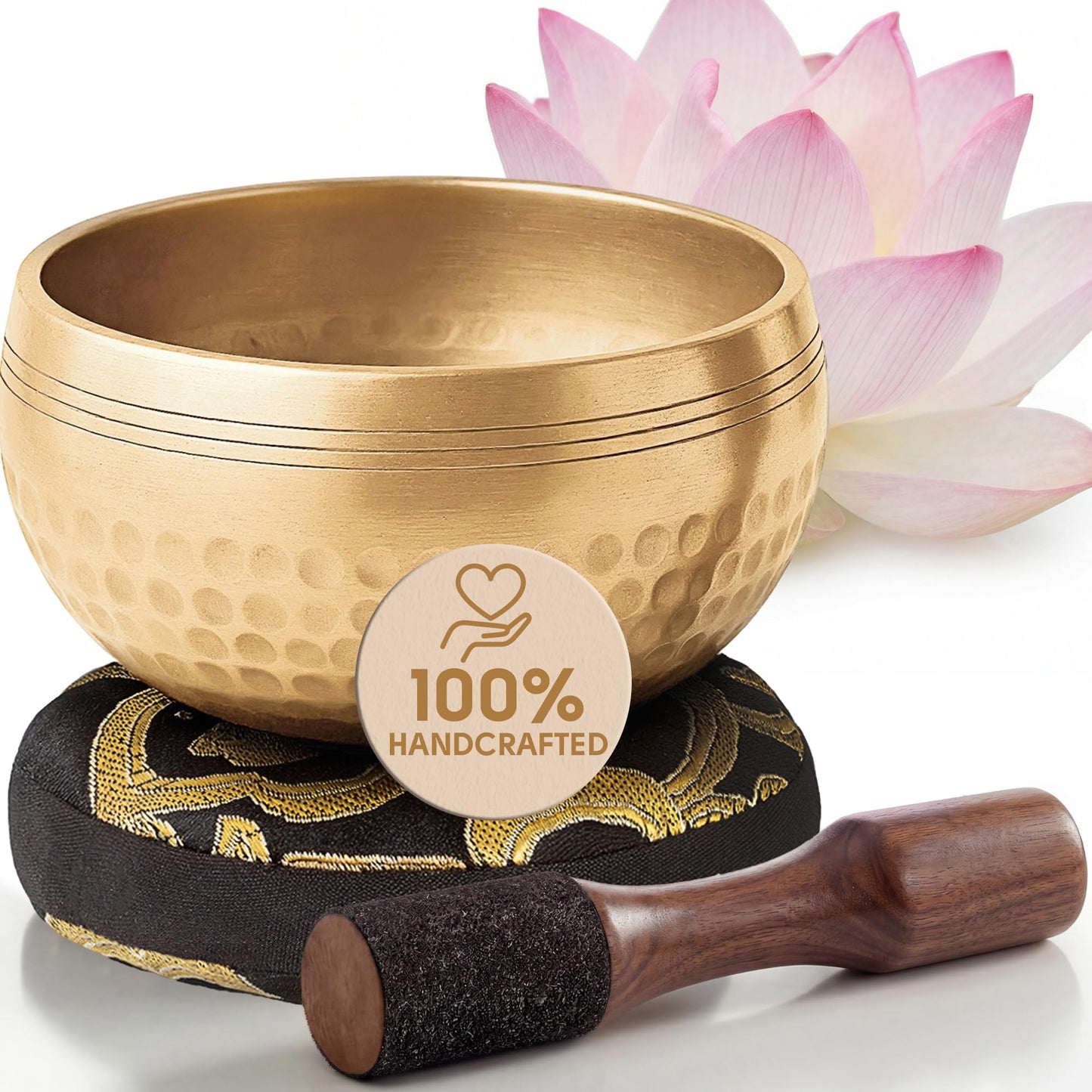 Silent Mind Tibetan Singing Bowl Set – Easy to Play & Beginner Friendly Meditation Bowl with Cushion & Mallet | Stress Relief & Mindfulness | Gift-Ready