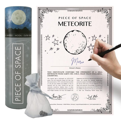 happylandgifts® Shooting Star for him and her with Personalized Certificate | Iron Meteorite for Space and NASA Enthusiasts | 6th Iron Anniversary and Lovers | Space Stuff | Moon Rock