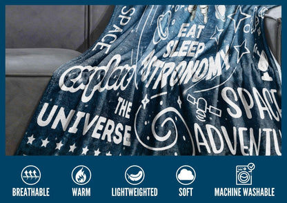Huglanket Space Gifts for Boys Teen - Give Me Some Space Astronaut Blanket - Astronomy Flannel Plush Throw 50x65 Inches