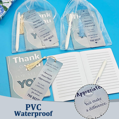180 Pcs Employee Appreciation Gifts Bulk - 36 Set Bulk Thank You Office Gifts with Pocket Notebook, Bookmark, Organza Bag, Pen-Suitable for Colleagues, Teachers Team Appreciation Gift Christmas Gift