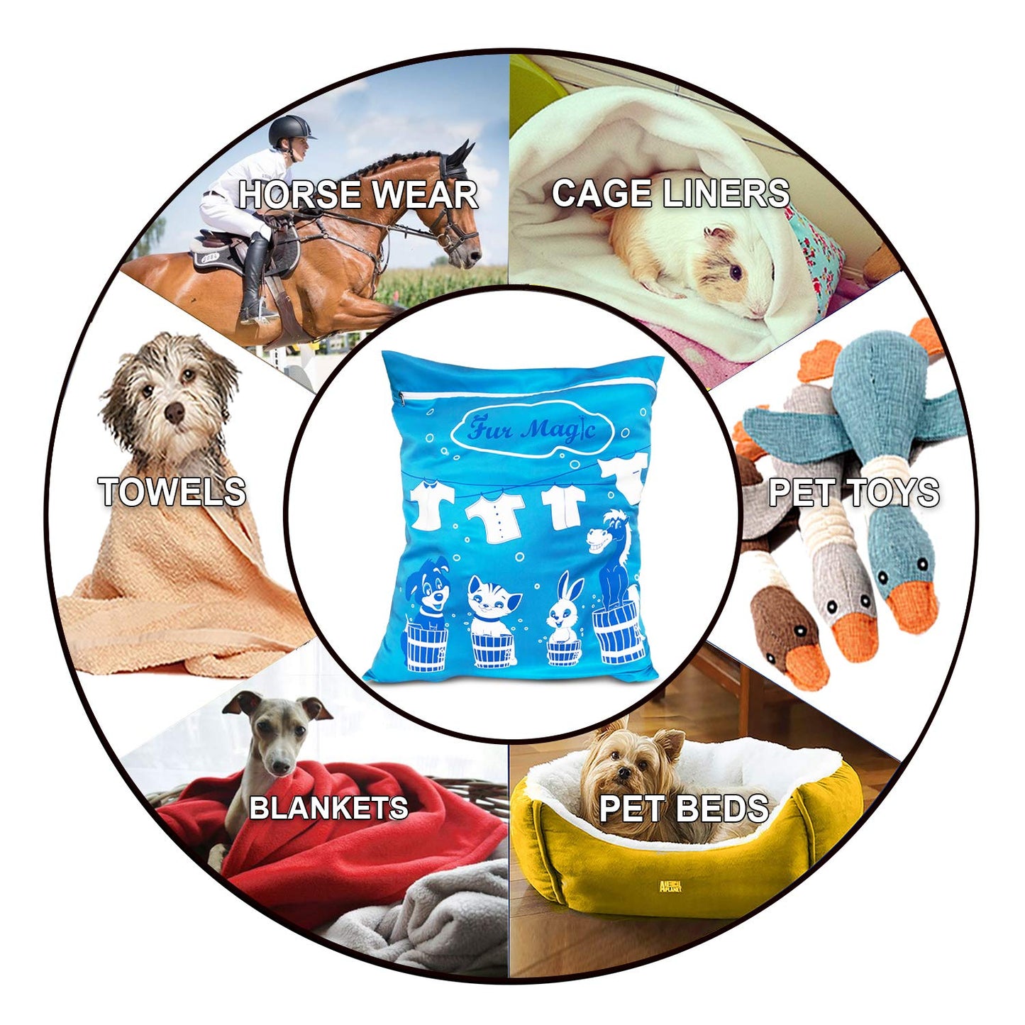 Fur Magic Pet Laundry Bag Keeps Your Washing Machine Free From Pet Hair Large Size Ideal For Dog Cat Horse Rabbit, Limited Edition