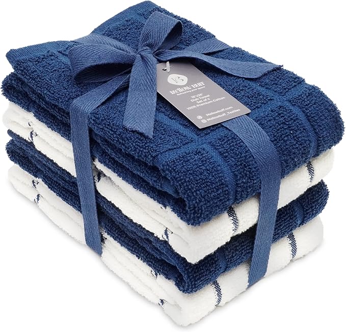 100% Cotton Terry Dish Towels, 4 pack16 x26 Inches, Super Soft and Absorbent