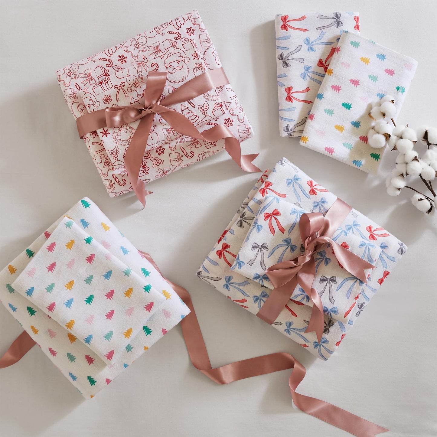 Intelligent Design Flannel Sheets Full, Cozy Soft 100% Cotton Flannel Bedding, Printed Warm Full Sheets Set, Ultra Soft Cold Weather Bed Sheet Set, Holiday Doodles, 4 Piece