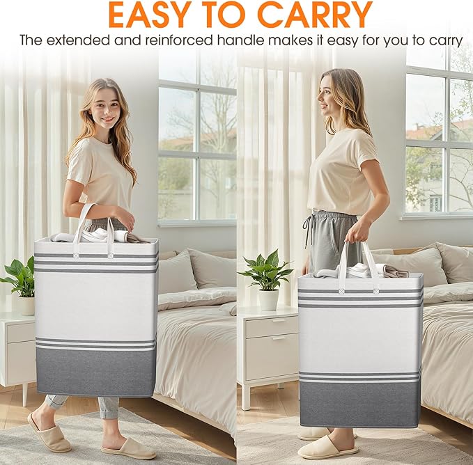 4 Pack Large Laundry Baskets, Laundry Hampers, Freestanding Waterproof