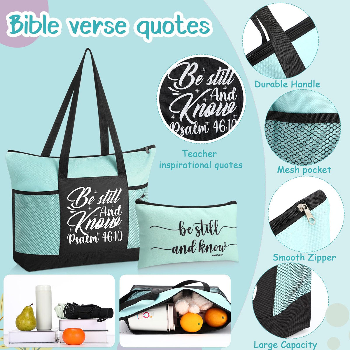 Shinylin 7 Pcs Christian Gift Set for Women Biblical Gifts Women Inspirational Presents Xmas Party Suit(Green)
