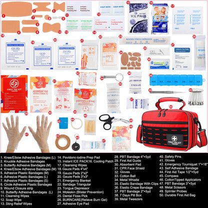 VRIEXSD Premium 450 Piece Large First Aid Kit for Home, Travel, Camping, Car, Hiking & Outdoor Emergencies - Emergency Medical Kits, Home & Businesses Medical Supplies