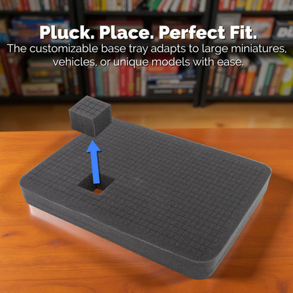 CASEMATIX Hard Shell Miniature Carrying Case - 80 Slot Figurine Miniature Storage Case with Customizable Foam Layer for Large Miniatures Compatible with Warhammer 40k, DnD & More!